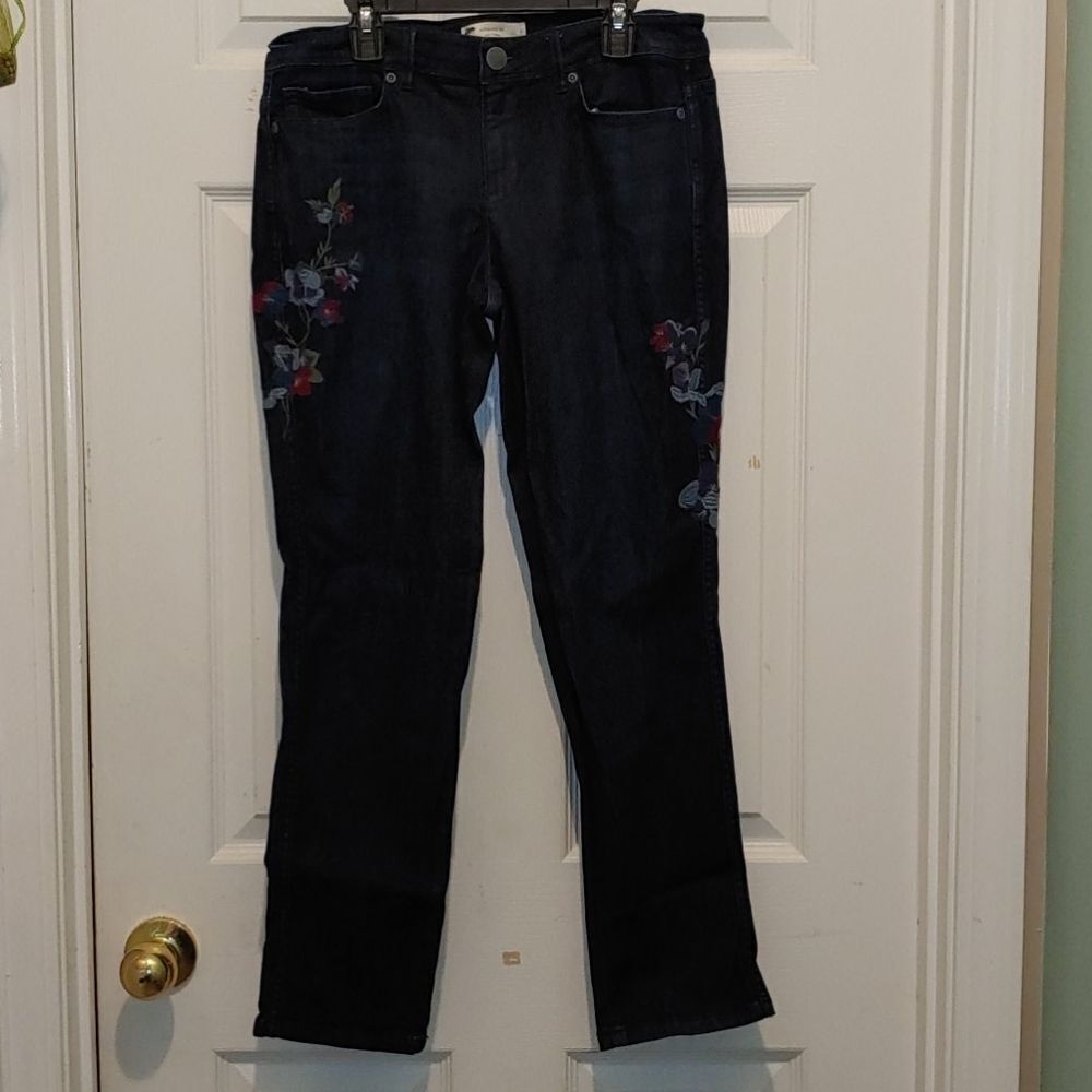 J. Jill slim ankle embroidered jeansSz 4NWOT